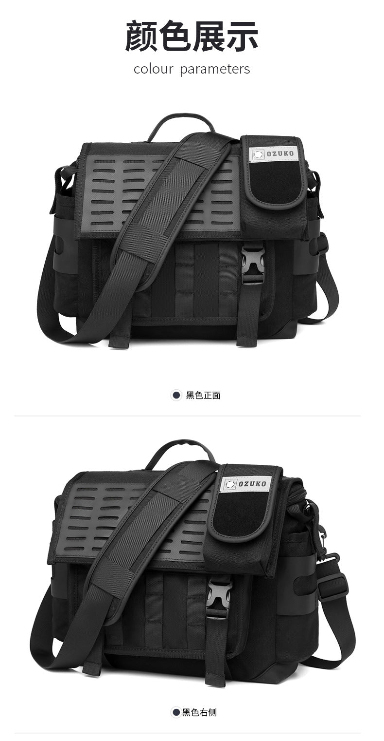 Men's Messenger Bag Multifunctional Crossbody Bag Waterproof Cycling Shoulder Bag Outdoor Commuting Tactical Style Men's Satchel