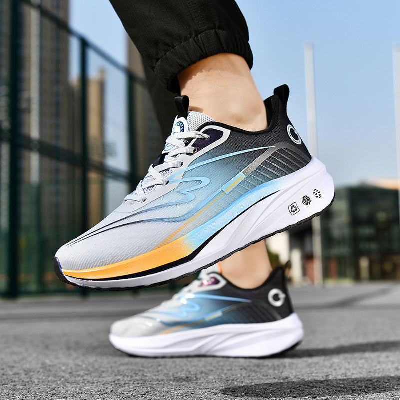 Spring New Ultra-Light Carbon Plate Sports Shoes Large Size Shock Absorption Breathable Running Shoes Racing Sports Soft Sole Men's Shoes