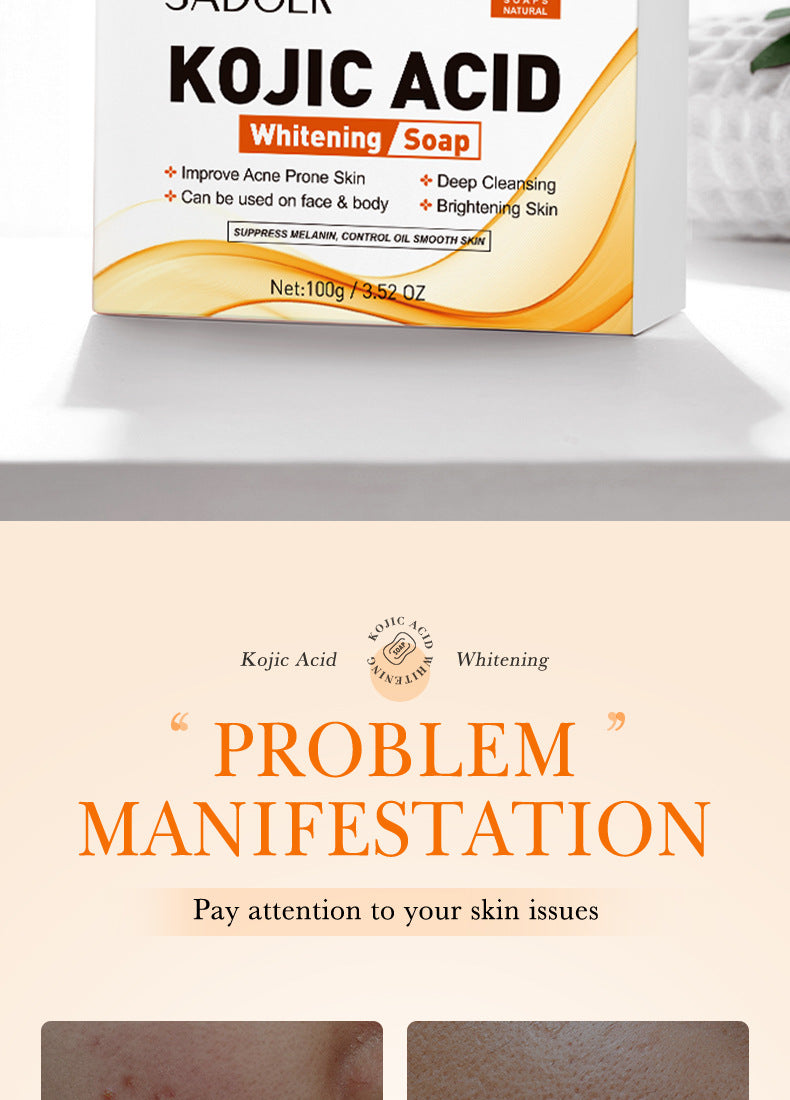 Kojic Acid Whitening Soap100g SADOER Clean Bathing Facial Soap Handmade Soap  Wholesale