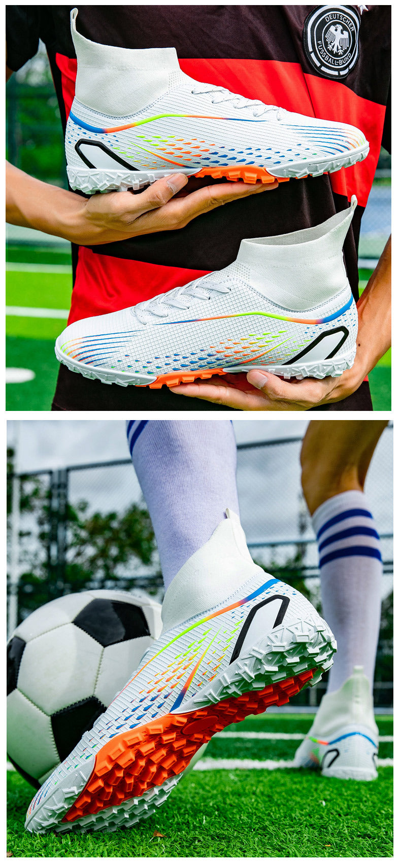 New football shoes for men and women AG Long Spike gold Competition Student Training Shoes Artificial Turf TF Wholesale of Broken Nails