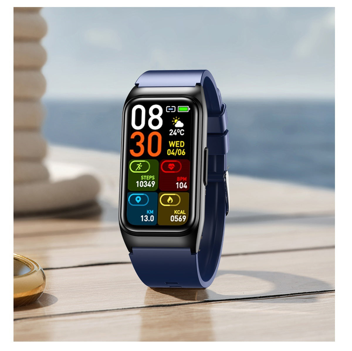 New TK75Blood pressure and blood sugar testing heart rate monitoring IP68Waterproof Social Entertainment Smart Watch