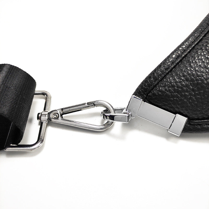 Fingerprint Lock Bag Genuine Leather New Business Commuting Backpack Fashion Small Crossbody Bag Men's Shoulder Bag Portable