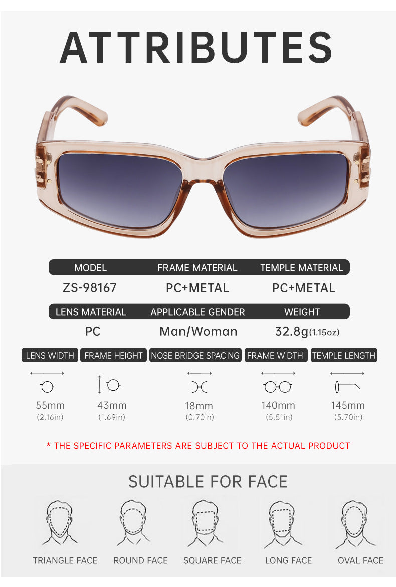 Fashion Square Frame Sunglasses for Women, Sun Protection, High-End European and American Style Small Frame Glasses Wholesale sunglasses Sunglasses