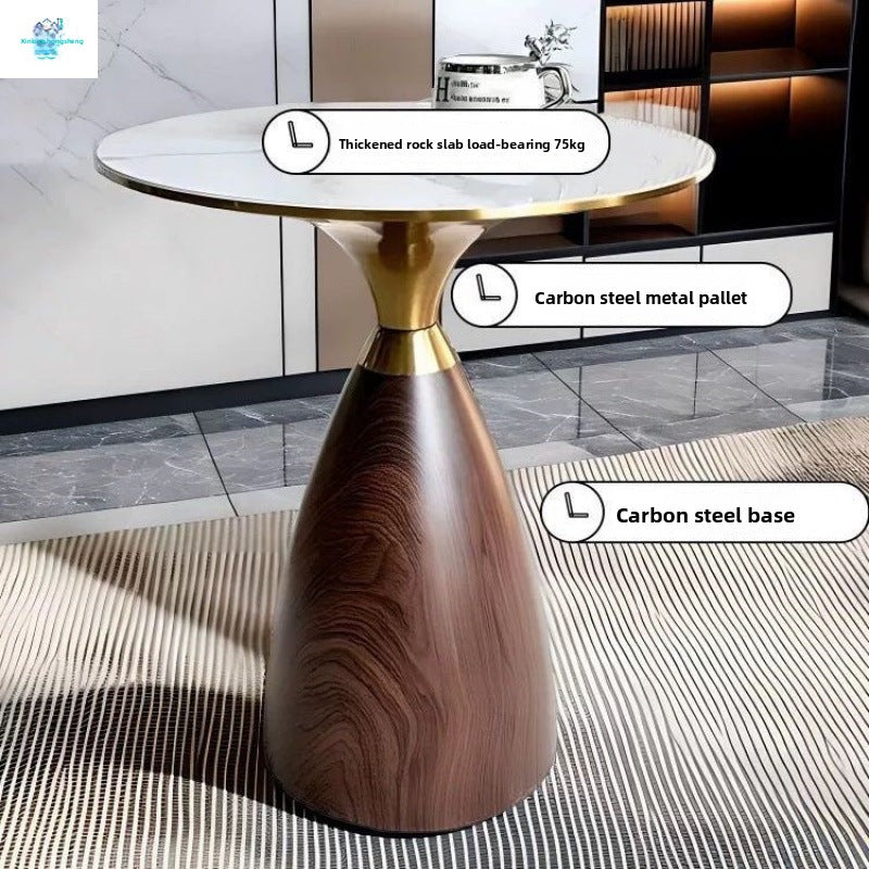 Casual Meeting Small Round Table for Homestays, Home Use Coffee Table, Living Room Sofa Side Table, Corner Table, Hotel Reception Table and Chair Set