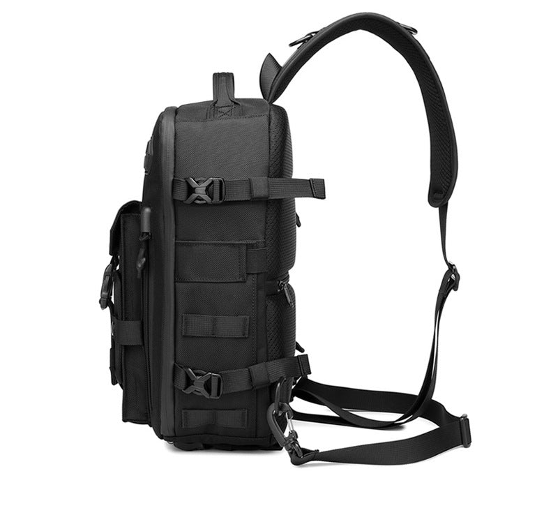 OZUKO Tactical Chest Bag Men's Waterproof Crossbody Bag Outdoor Sports Small Backpack Trendy Shoulder Portable Men's Bag