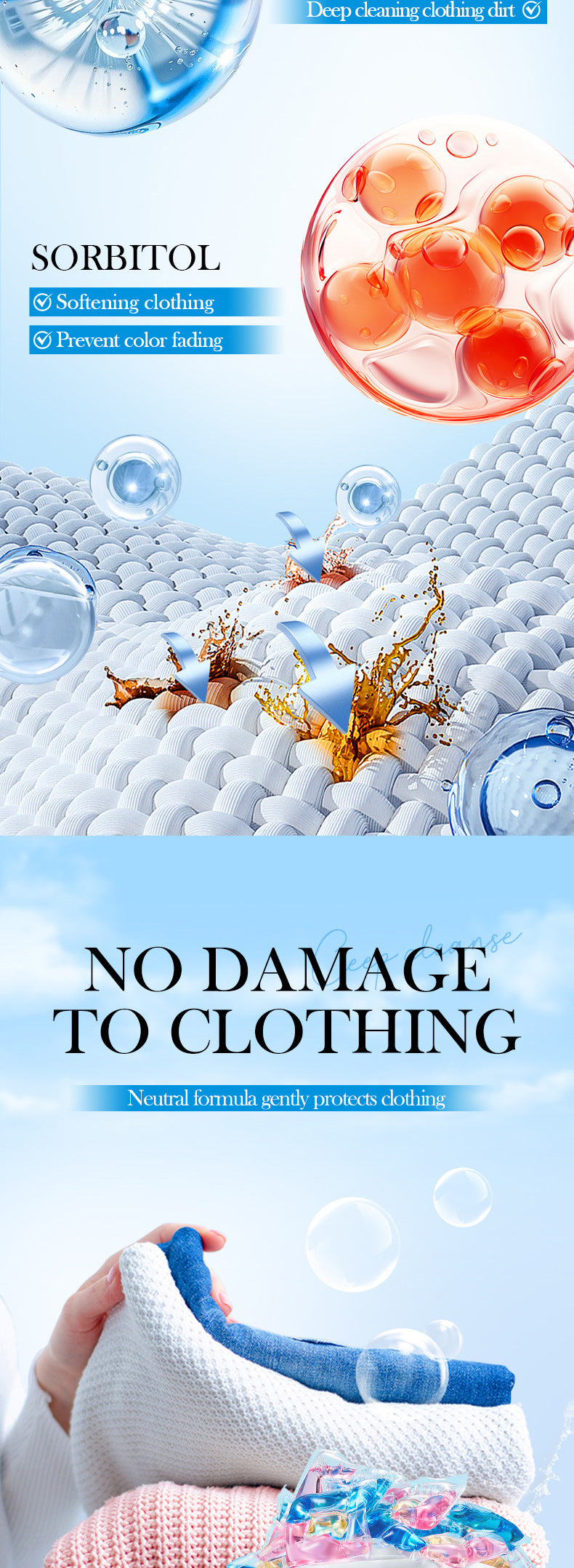 Laundry Pods SADOER Deep Cleaning Clothes Clean Laundry Detergent  Foreign Trade Wholesale