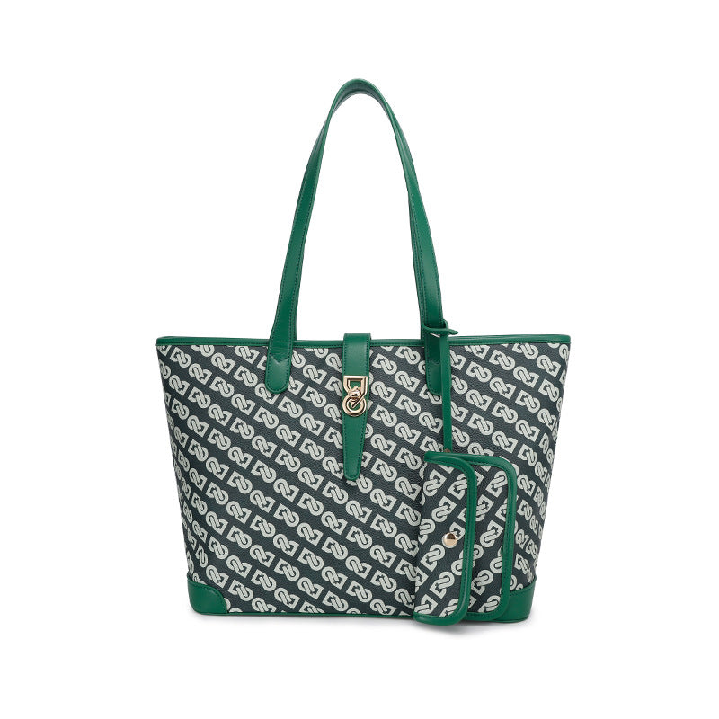 Original Design Retro Print Tote Bag for Work Commute Large Capacity Shoulder Bag Niche Versatile Fashion Handbag