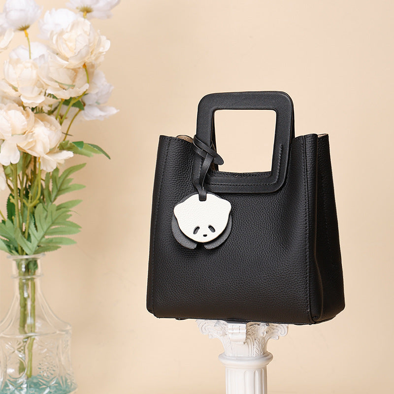 Light Luxury French Style Handheld Small Square Bag for Women, Versatile Shoulder Bag with Small Pendant, Commuter Tote Bag