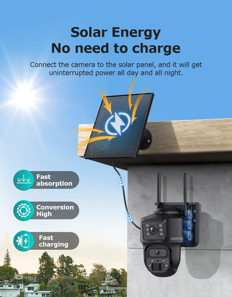 AOV 600Wan Solar Low Power Consumption Camera7*24Hourly Full Color Night Vision Low Frame Rate Long Video Surveillance