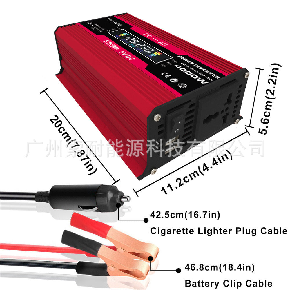 Supreme Car Inverter300W 12V Turn110V 220V Smart Color Screen Dual USB Mouth inverter