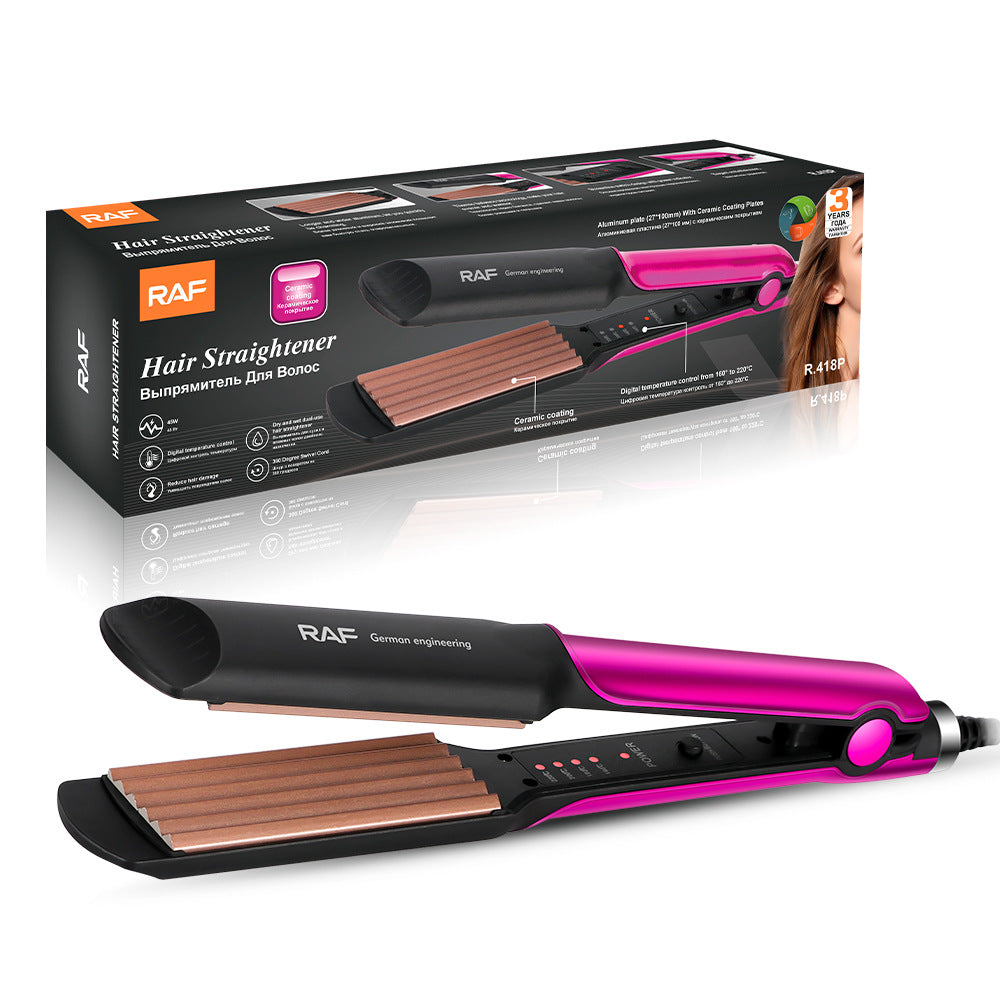 RAF EU Standard Hair Straightener Negative Ion Hair Straightener Home Use Volumizing Hair Root Straightening Iron Hair Styling Curling Iron