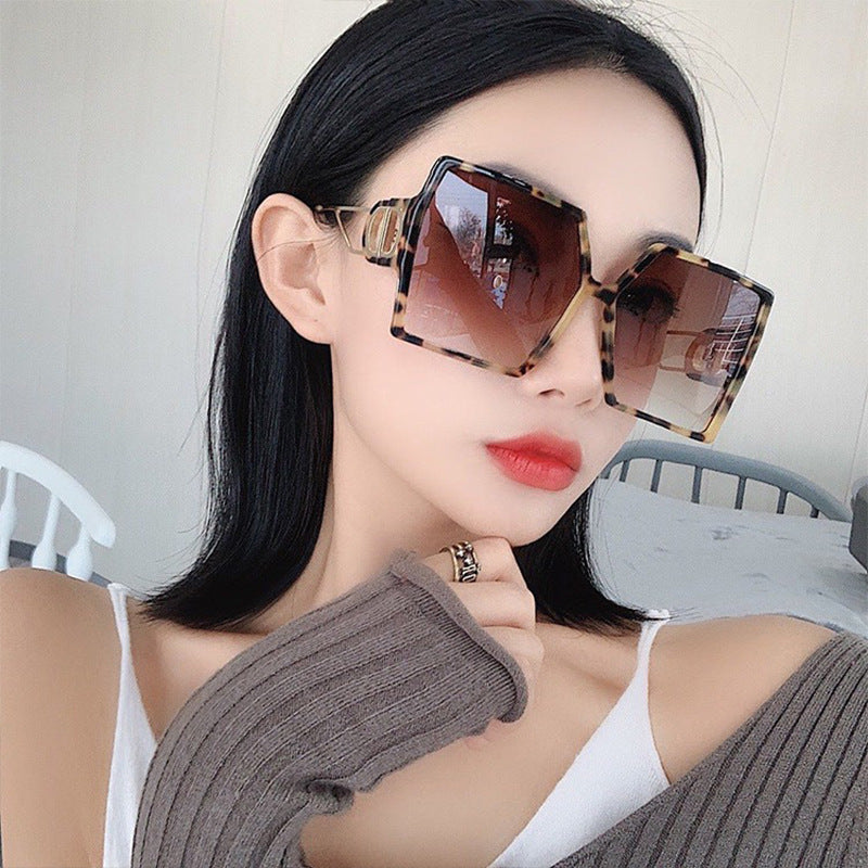 Fashion Large Frame Sunglasses for Women ins Internet Celebrity Style Square Frame Sunglasses for Women Trendy Street Photography Glasses sunglasses