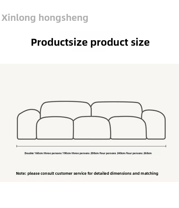 Tofu Cube Cream Style Fabric Sofa for Living Room, Rental House, Dormitory, Bedroom, Internet Celebrity Small Sofa ins Wind