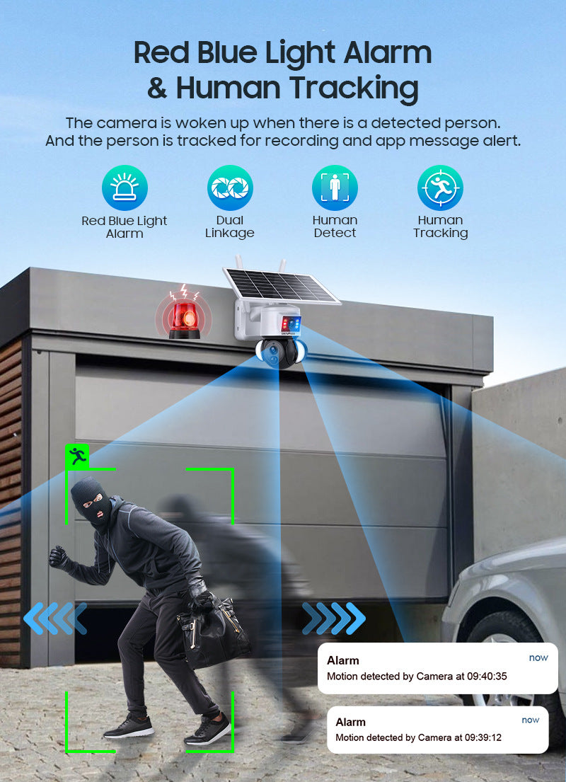 Source Factory Specializes in Solar-Powered Gun Ball Linkage HD600Multi-camera Multi-view Courtyard Surveillance