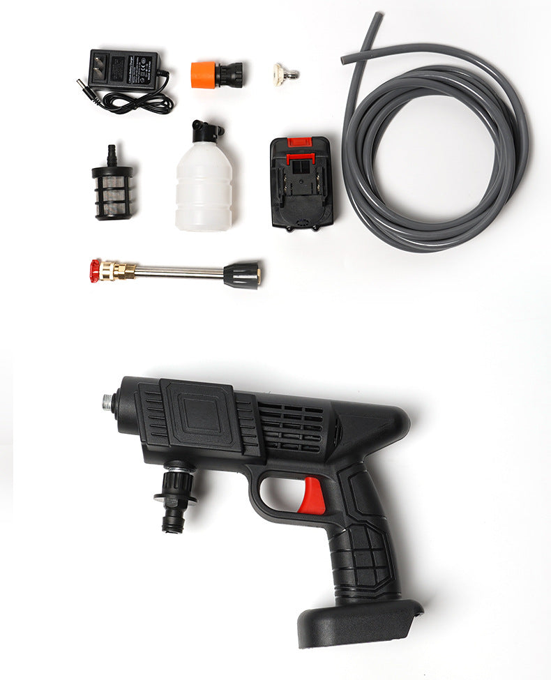 Wireless High-Pressure Water Gun for Car Washing, Household Multi-Functional Lithium Battery Electric Water Gun, Portable Automatic Water Absorption Spray Gun