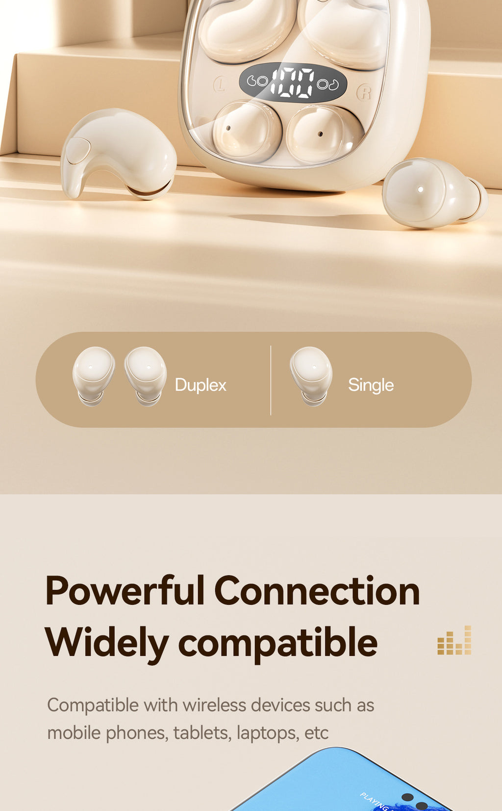 New M1262-in-1 Wireless Sleep Mini Long Battery Life Ultra-High Sound Quality Wireless Bluetooth Earbuds