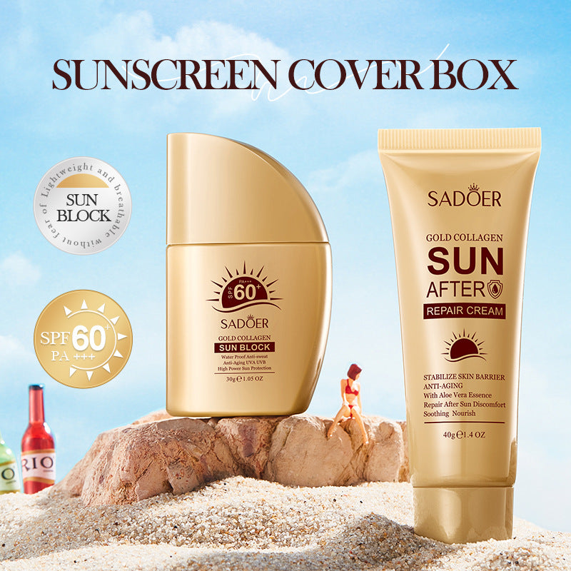 Sunscreen Set SADOER Golden Collagen SPF60+Protective Suit  Wholesale