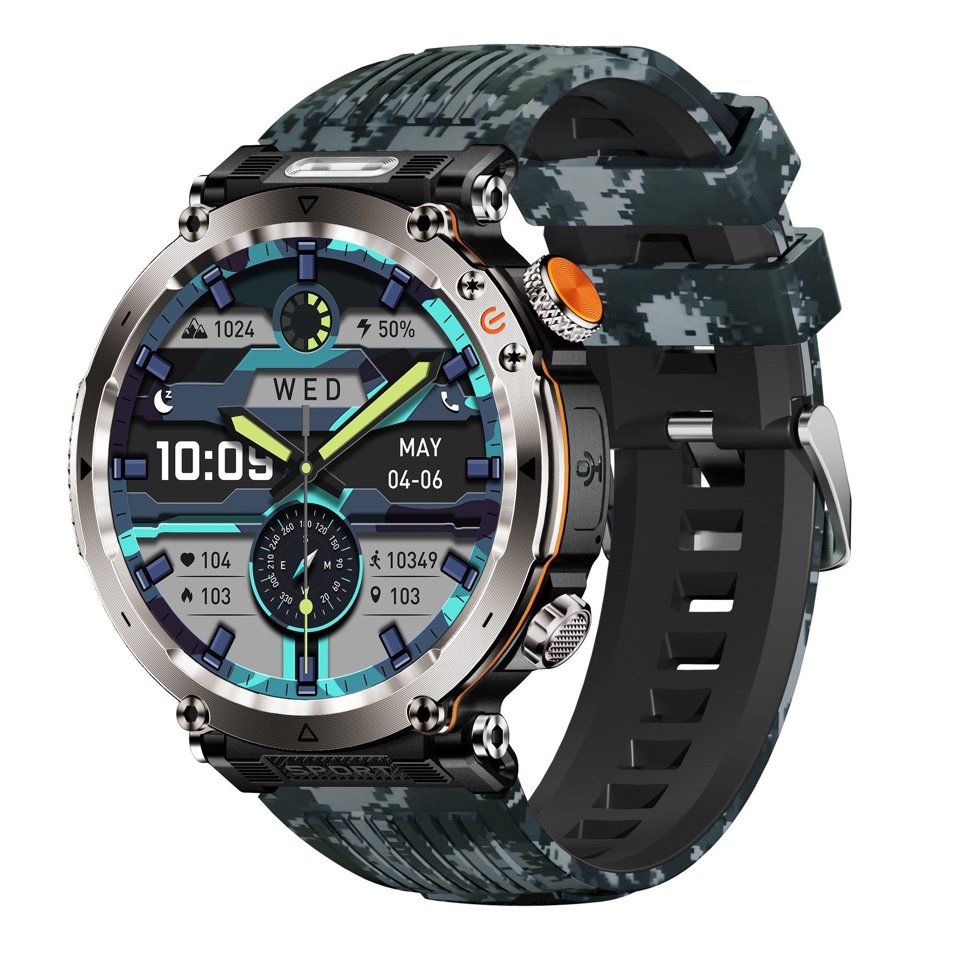 HT30Smart Watch Bluetooth Call True Heart Rate Step Count Sleep Monitoring Deep Waterproof Flashlight Sports Three-Proof