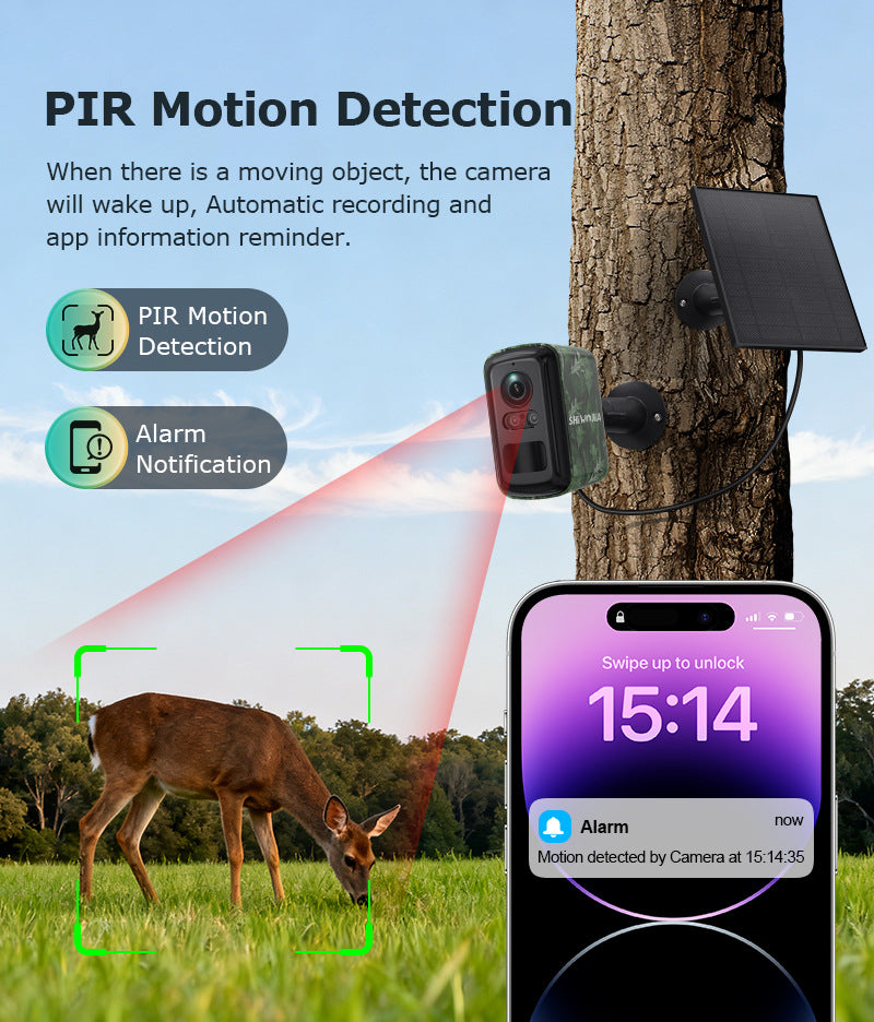 New camouflage low-power battery camera wireless full-color night vision outdoor HD4G Surveillance Camera