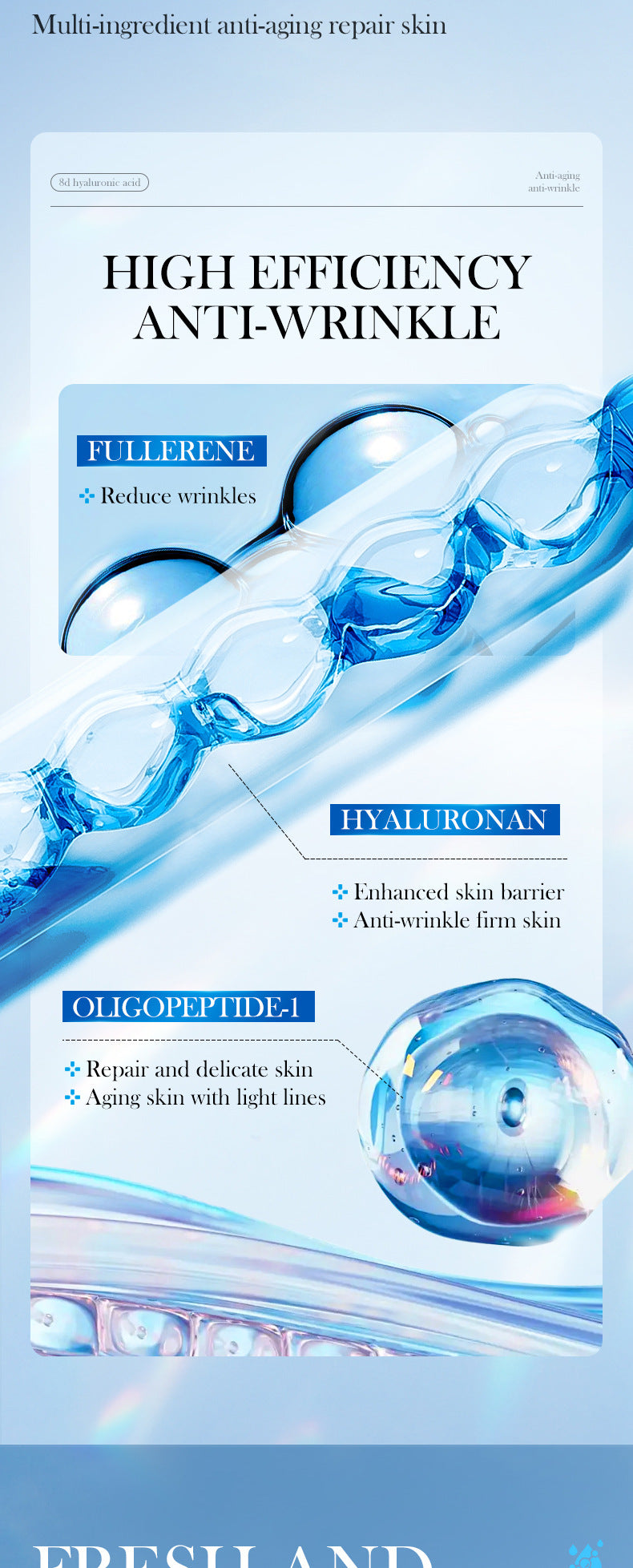 Hyaluronic Acid Face Cream SADOER8D Anti-wrinkle Hydrating Nourishing Face Cream Moisturizing and Rejuvenating  Foreign Trade Wholesale