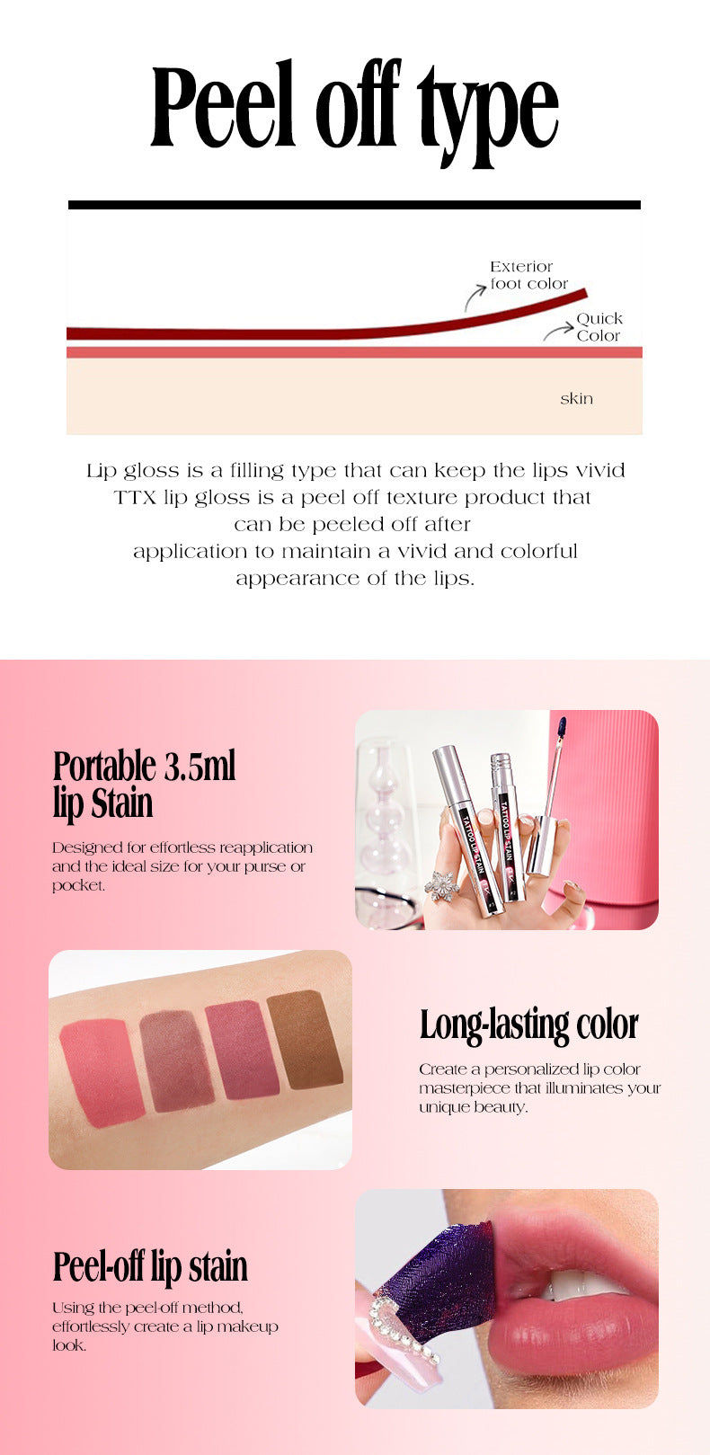 Tear-off Lip Gloss Velvet Matte Non-fading Non-stick Cup Tear-off Lip Color Version Labelable