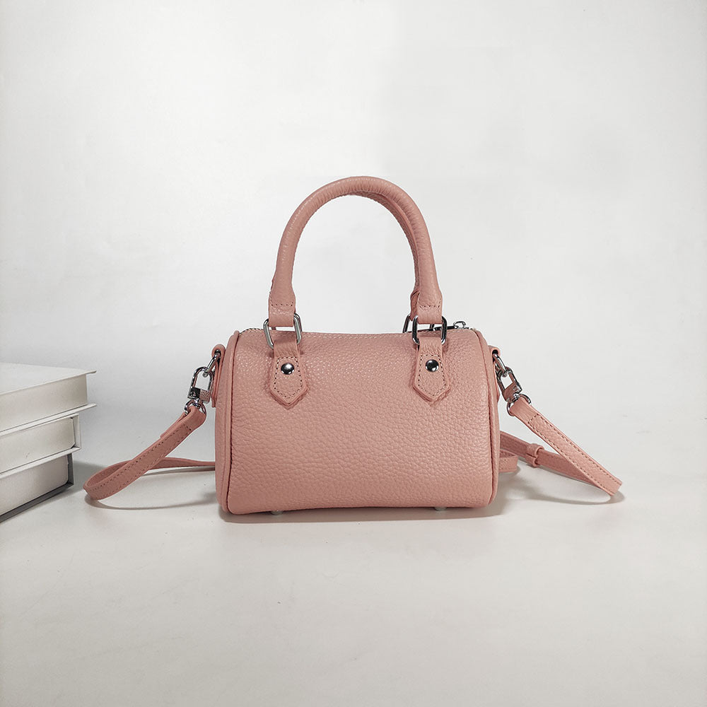 High-end texture genuine leather Boston pillow bag for women2025New Top Layer Cowhide Handbag and Crossbody Bag from Shiling