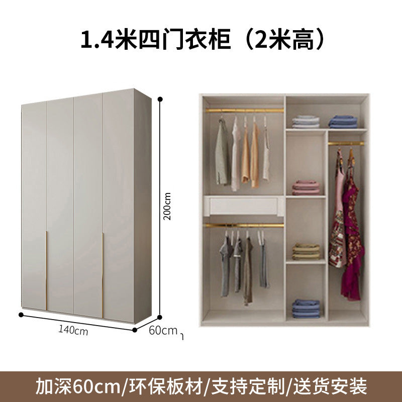One-Door to Ceiling Heightened Solid Wood Wardrobe for Home Bedroom, Double Door Simple Assembly Cabinet, European Pine Board Storage Cabinet, Wardrobe