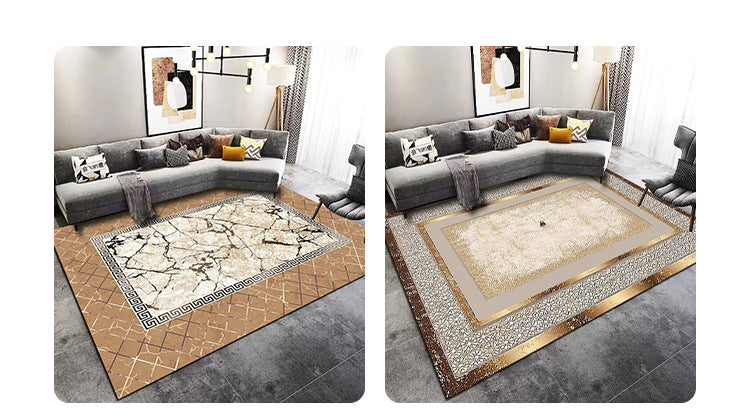 Living Room Carpet Stain Resistant Easy Care Crystal Velvet Carpet Home Sofa Coffee Table Rug Bedroom Wear-Resistant Non-Slip Mat