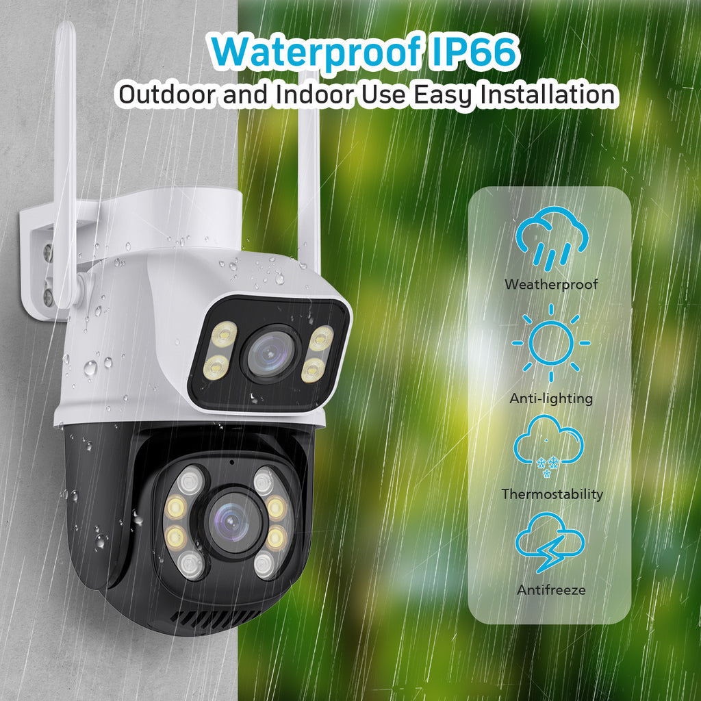 ICSEE Xiongmai Binocular Outdoor Camera Dual Screen Dome Camera WiFi Outdoor surveillance camera waterproof for outdoor use
