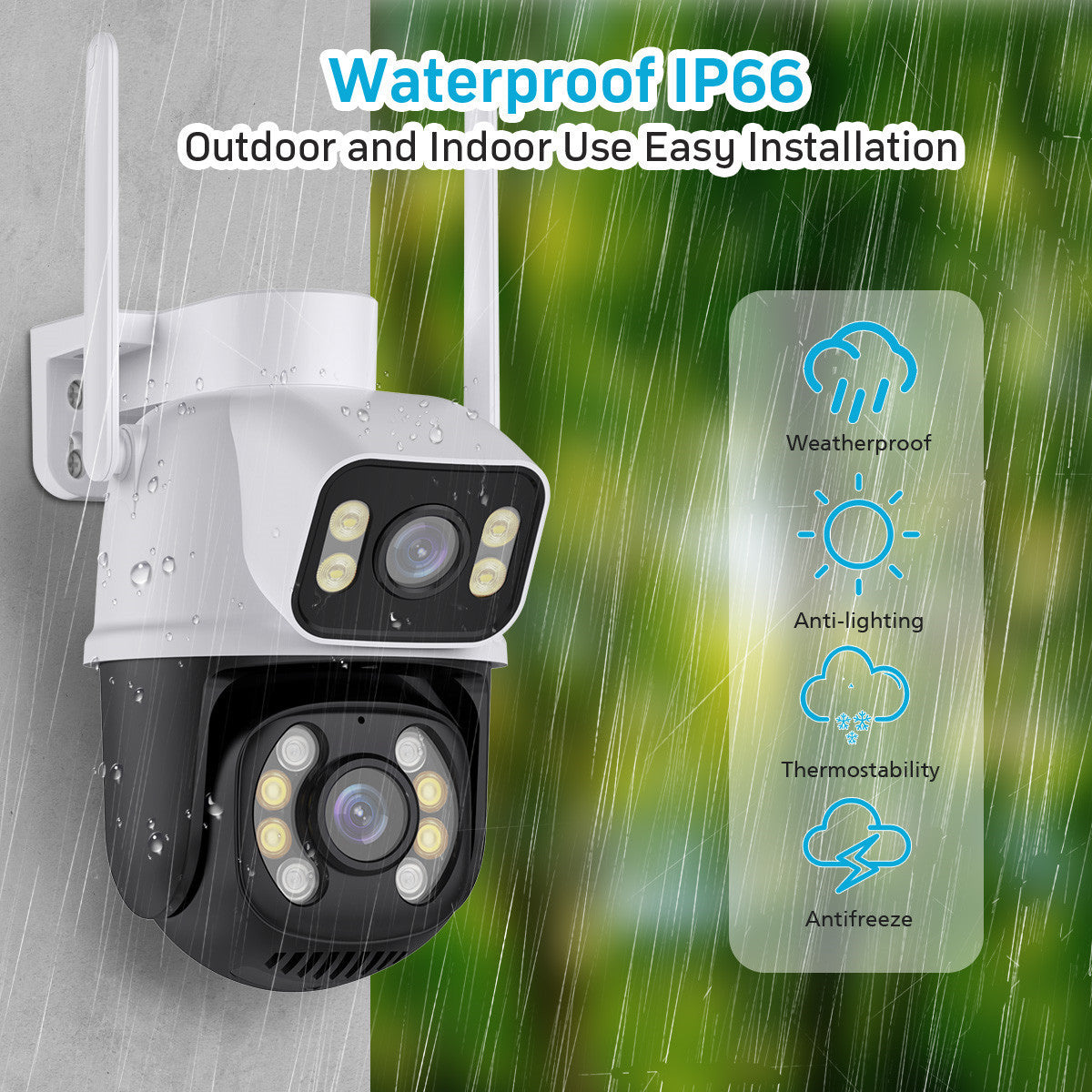 ICSEE Xiongmai Binocular Outdoor Camera Dual Screen Dome Camera WiFi Outdoor surveillance camera waterproof for outdoor use