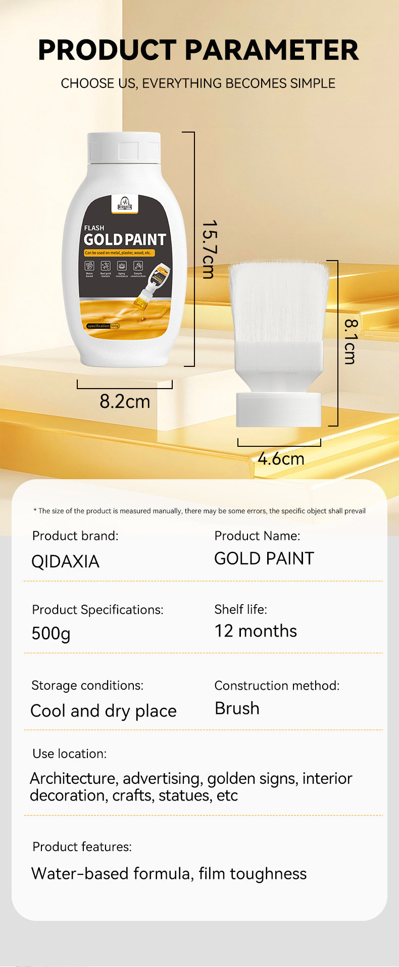 Lacquer Hero Glitter Gold Leaf Lacquer Gold Powder Lacquer Paint Super Bright Gold Lacquer Water-based Calligraphy Lacquer Water-based Gold Lacquer