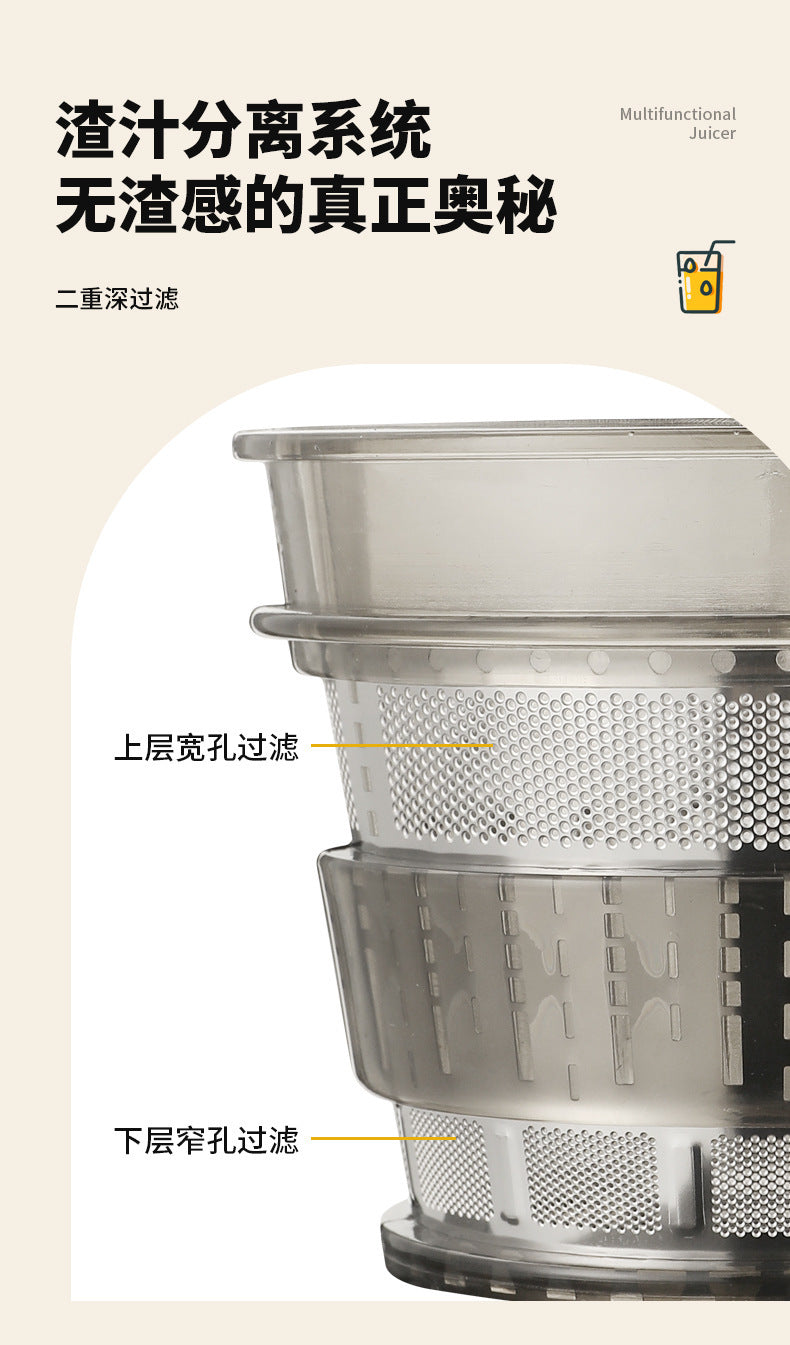 Juicer Household Pulp and Juice Separator Multifunctional Commercial Large Caliber Fruit and Vegetable Juicer