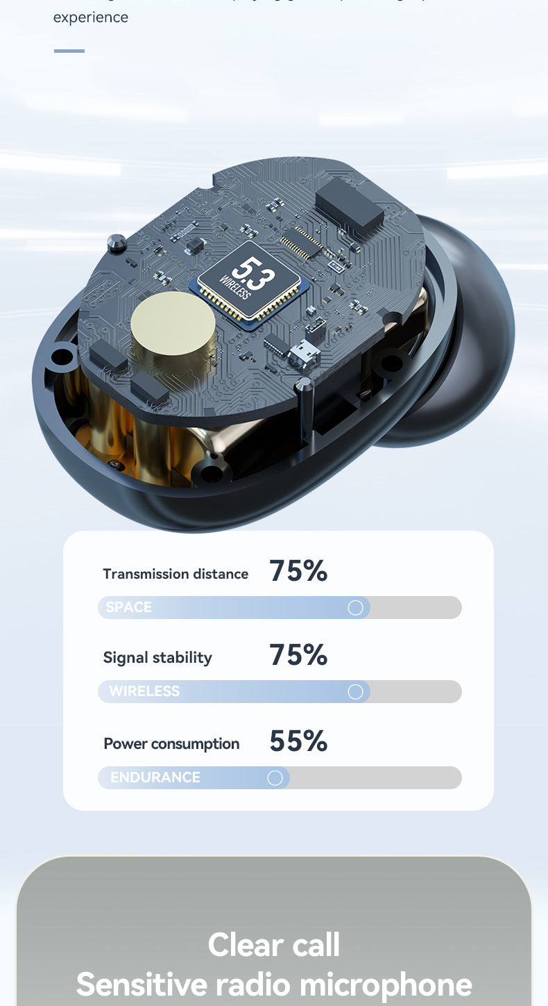 M48Digital Display Bluetooth Earbuds Ultra-Long Battery Life In-Ear Comfortable for Long Wear Private Model Wireless Bluetooth Earbuds Factory Wholesale