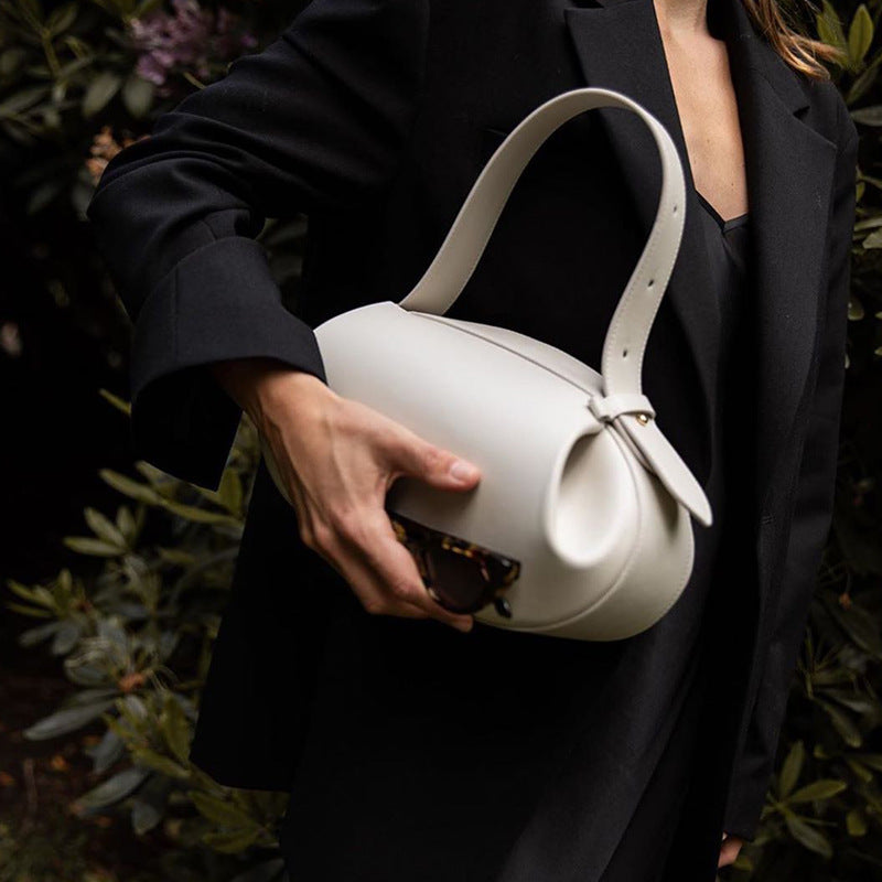 European and American Versatile Trendy Crossbody Bag Casual Three-Dimensional Women's Underarm Small Round Bag High-Quality Fashion Baguette Handbag