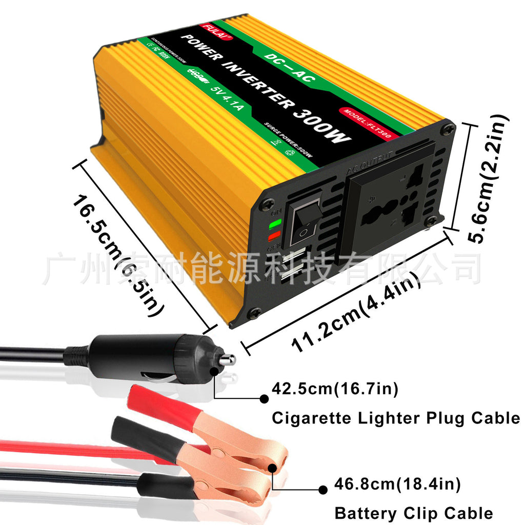 Vehicle Inverter300W 12V Turn110V 220V E-commerce car power inverter Double USB
