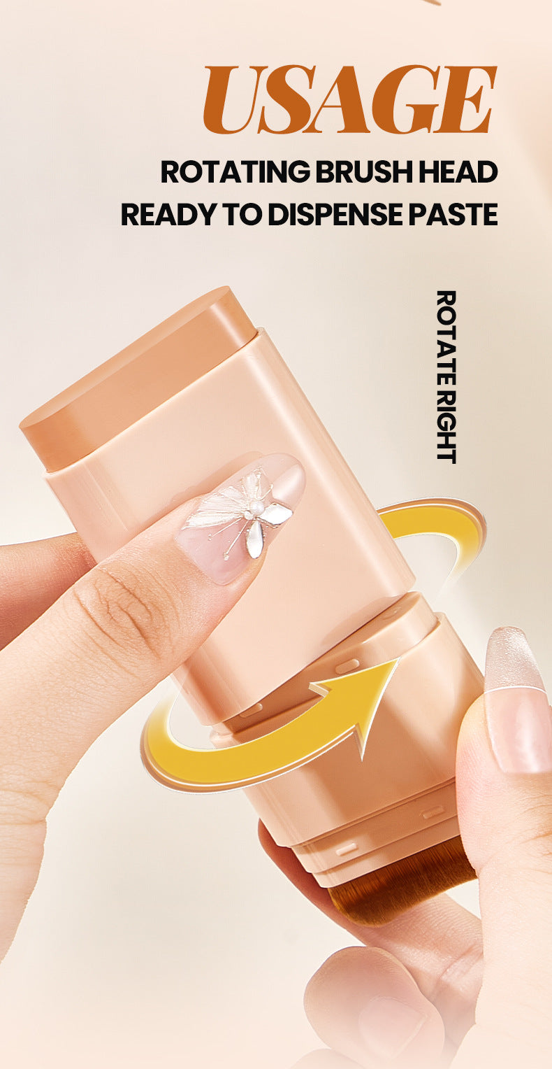 TK Specialized Flawless Dual-Head Eraser Foundation Stick Water Glossy Skin Concealer Long-Lasting with Brush Head Hydrating Makeup Remover
