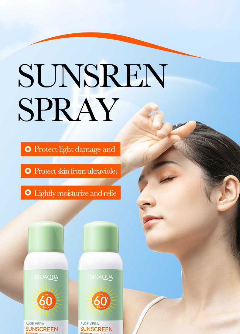 BIOAOUA Aloe Vera Sunscreen Sunscreen Isolation Refreshing Three-in-One Sunscreen Spray Wholesale