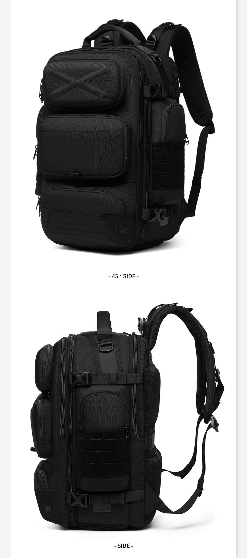 New Men's Backpack Large Capacity Short Distance Travel Backpack Outdoor Commuting Multifunctional Waterproof Tactical Computer Bag