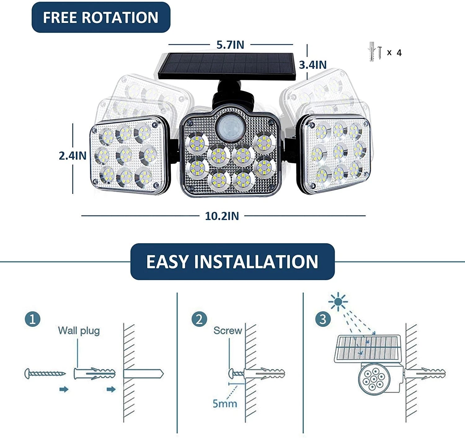 Specialized Outdoor Solar Wall Light LED Split Light Garden Light Garden Light Human Body Sensor Light Street Light
