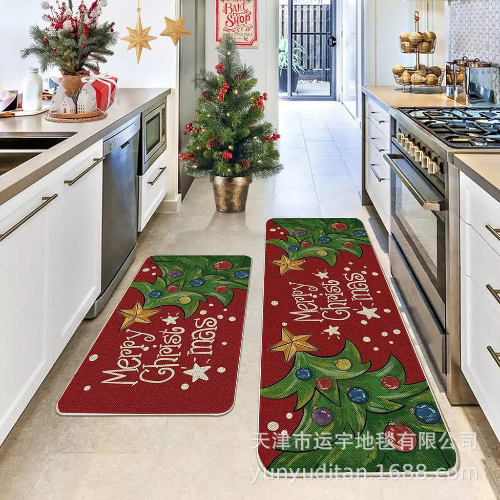 Christmas Carpet Round Living Room Mat Christmas Decoration Atmosphere Mat Christmas Tree Mat Labeling and Shipping