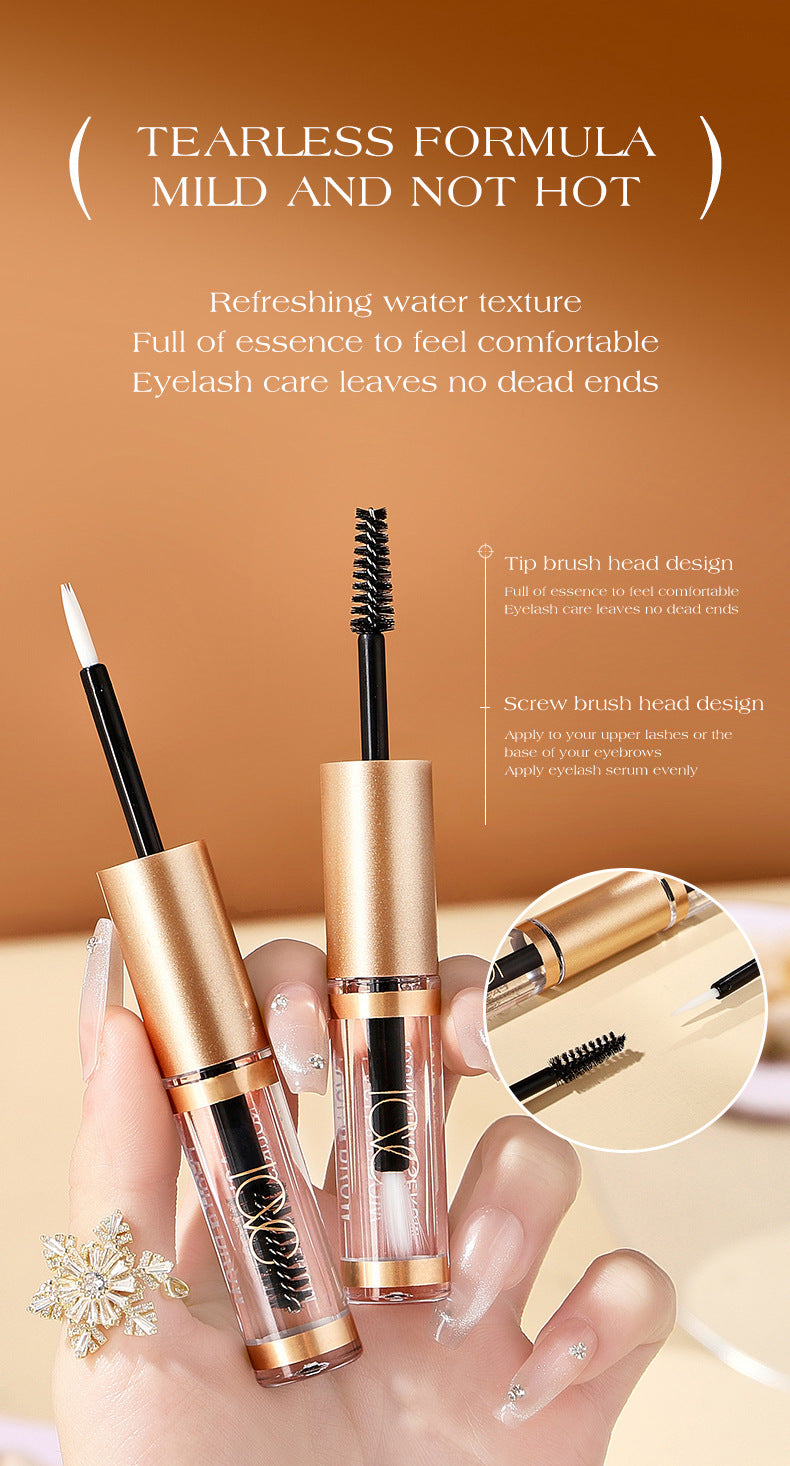European Dropshipping Double-Ended Mascara Curling Dense Eyebrow Liquid Packaging Makeup Customizable Label