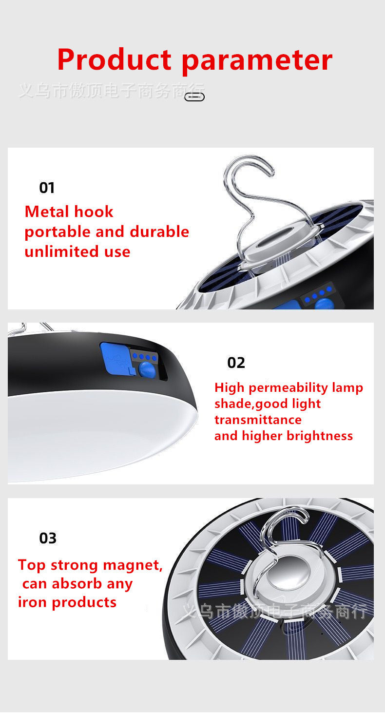 Multifunctional Camping Light Outdoor Camping Light Solar Tent Light LED Bulb USB Home Emergency Light