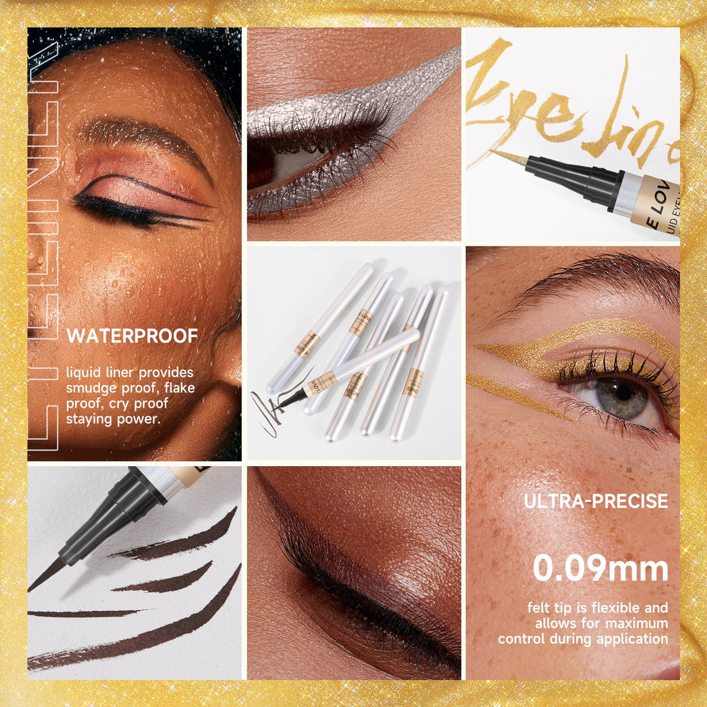 SHELOVES Eyeliner Pen Color Brown Ultra-fine Quick-drying Long-lasting Waterproof Non-smudging Genuine Eyeliner Pen