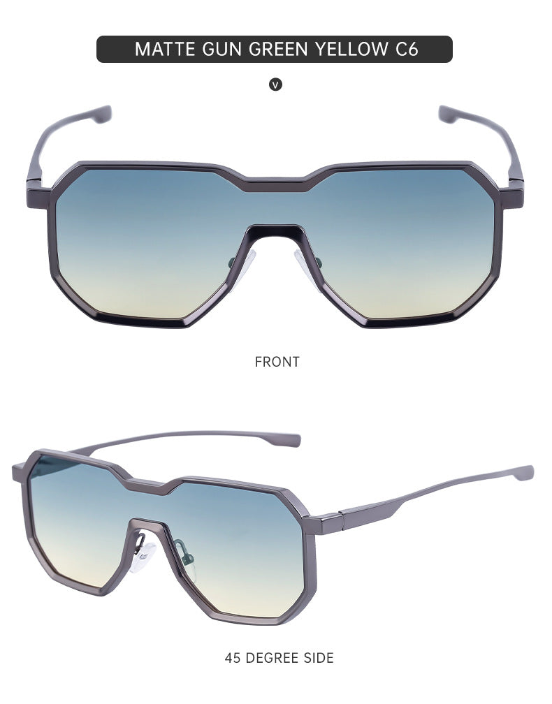Irregular Steampunk Style Sunglasses European and American Metal Full Frame Integrated Sunglasses for Men Driving Glasses Wholesale
