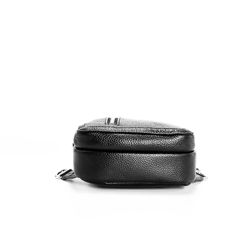 Anti-theft Bag Cowhide Chest Bag Password Lock Outdoor Sports Genuine Leather Single Shoulder Crossbody Bag Anti-theft Password Lock