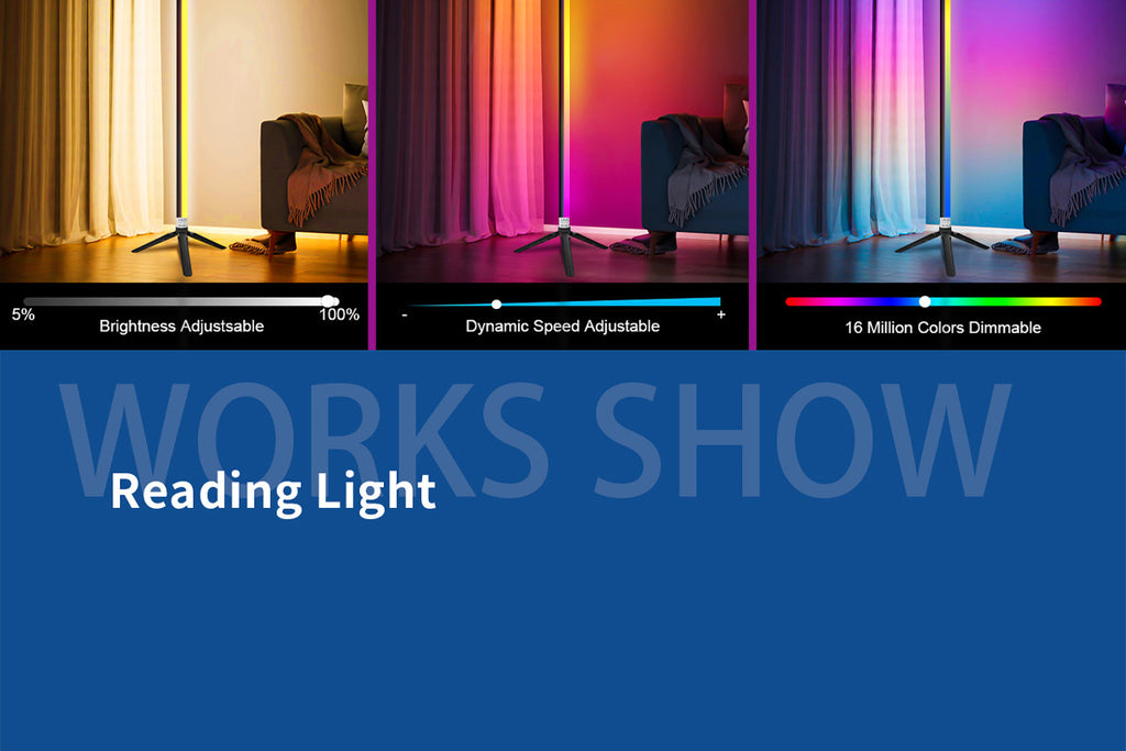Triangular Floor Lamp Iridescent Floor Lamp Ambient Light led Floor Lamp RGB Floor Lamp USB Corner Light Sound Pickup Lamp