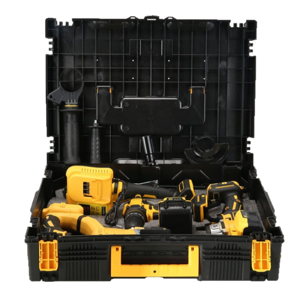 Wholesale4Set of Electric Tools Four-Piece Set Lithium Battery Hand Drill Electric Hammer Electric Wrench Angle Grinder