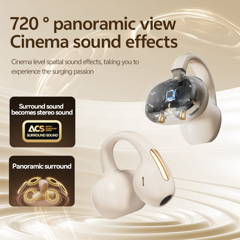 2025Popular M136Clip-on Bluetooth Earphones High Aesthetic Long Battery Life Non-in-ear Wireless Bluetooth Earphones