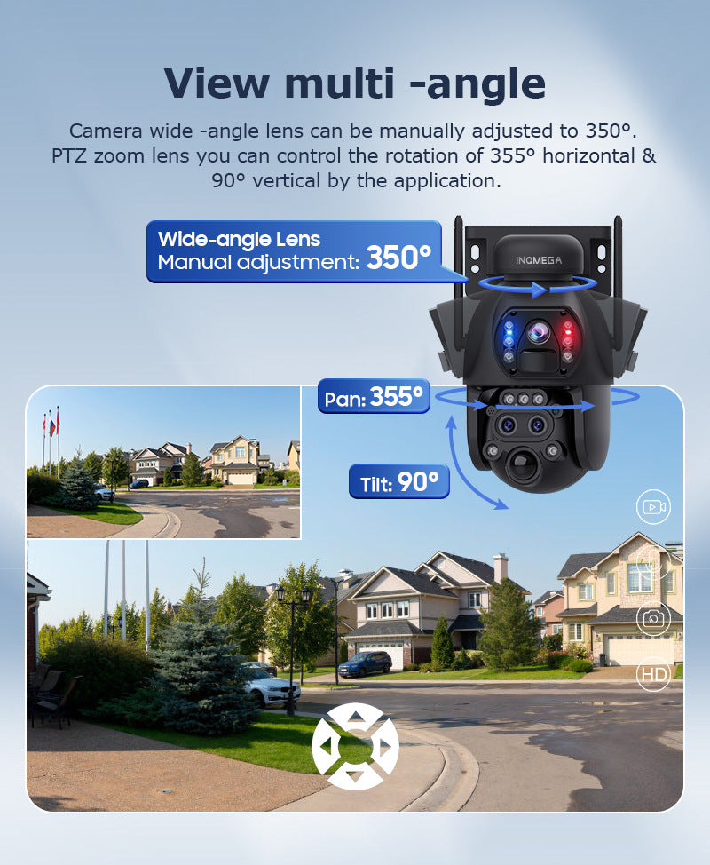 Low power consumption solar surveillance camera with three lenses152x Zoom Pan Tilt Camera UBOX Intelligence