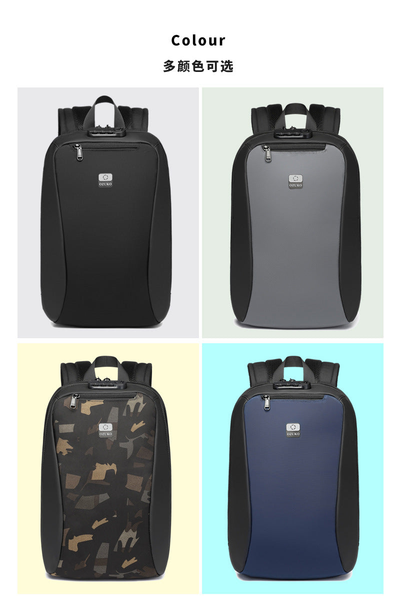 ozuko New Business Backpack Commuting Fashion Student School Bag Casual Waterproof Computer Backpack backpack